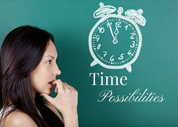 Woman looking concerned about time