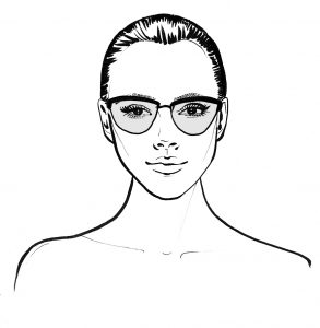 heart face shape wearing glasses
