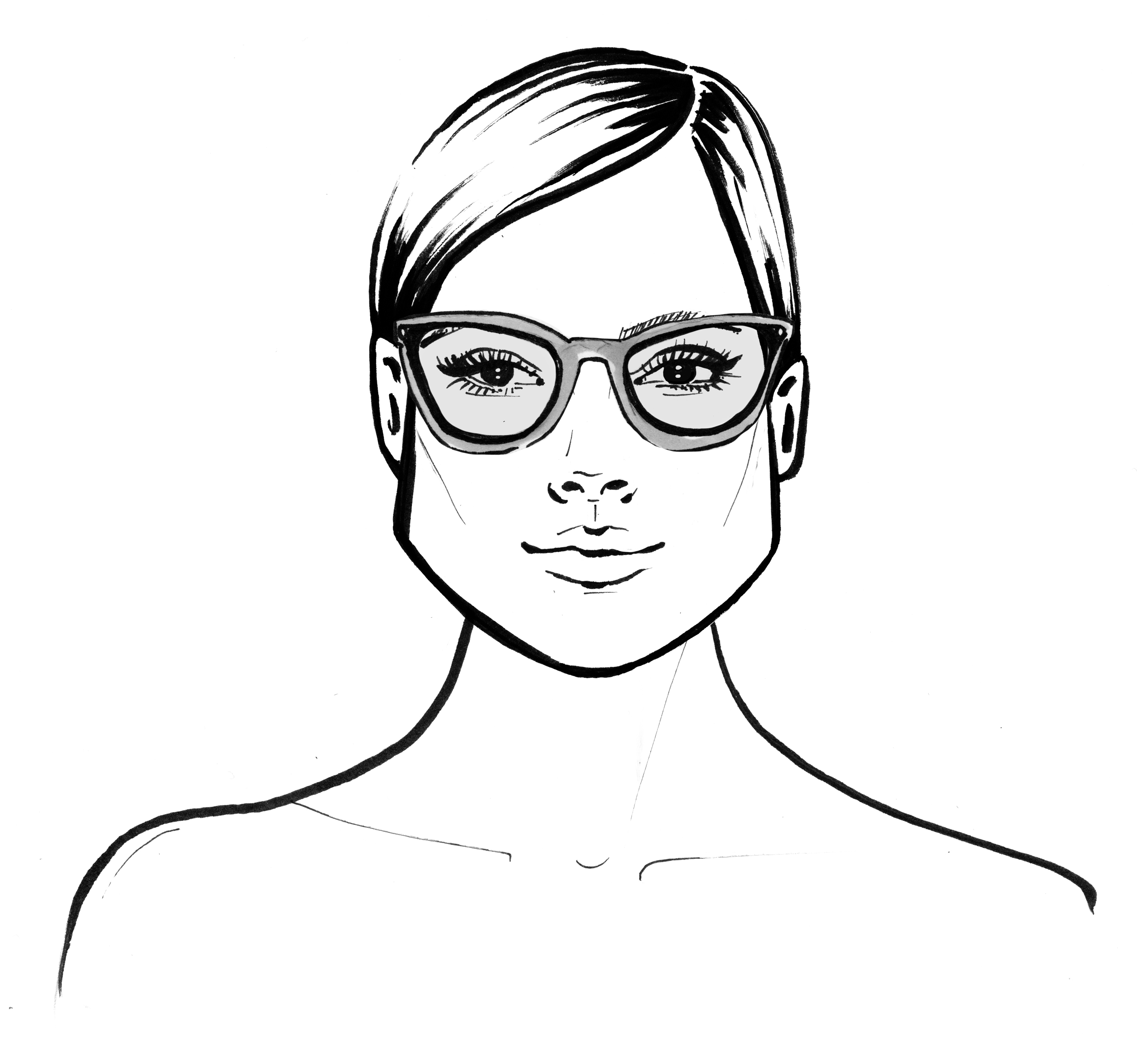 Triangular Face Shape wearing glasses