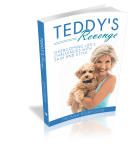 Book cover of woman holding a puppy