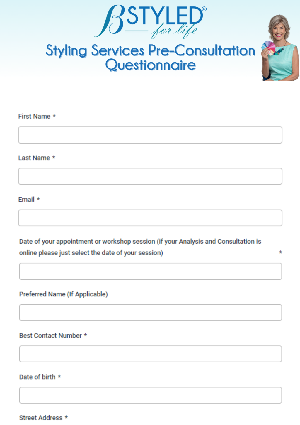 PreConsult Styling Questionnaire B Styled For Life